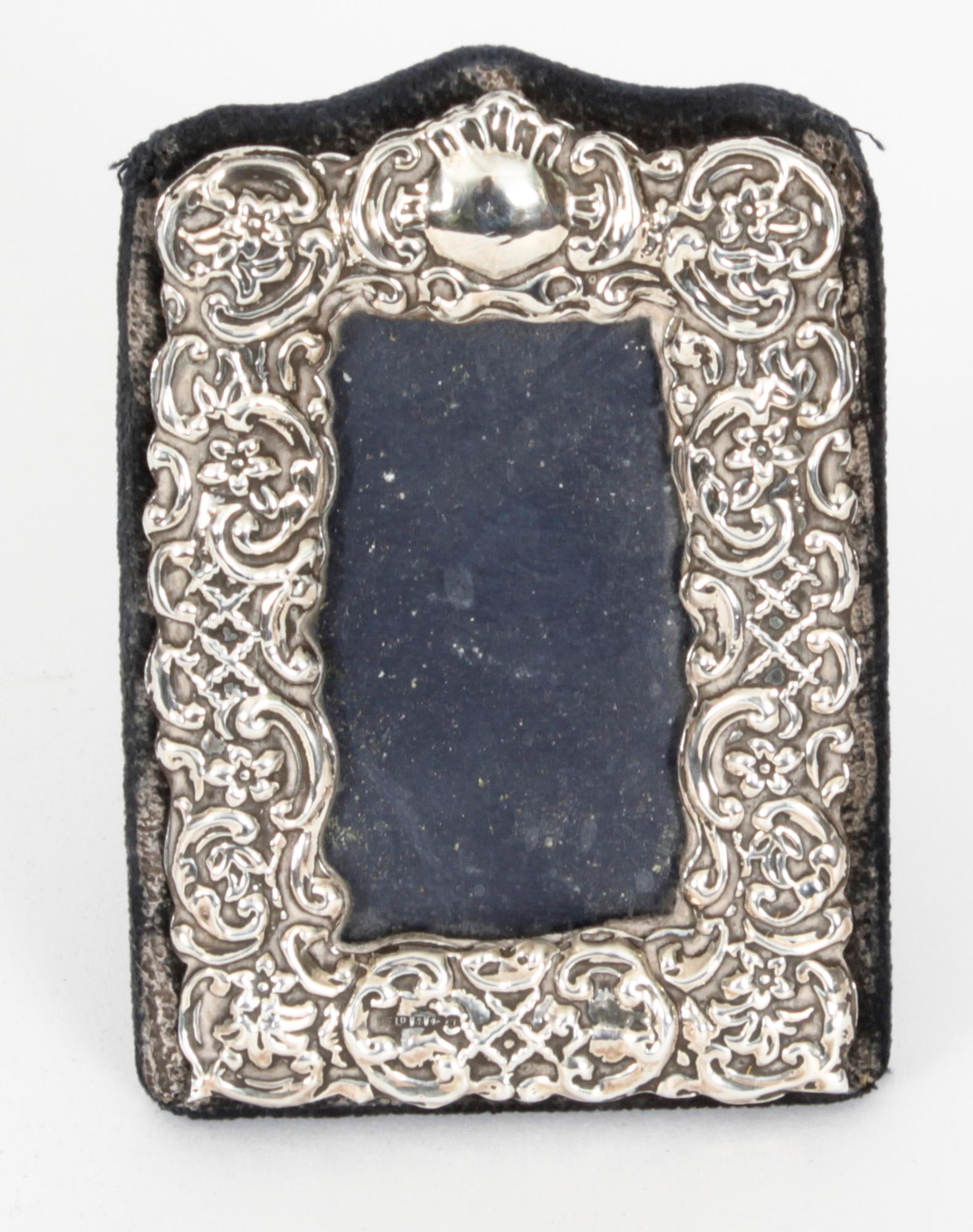 Antique Edwardian Sterling Silver Photo Frame Dated 1907 1