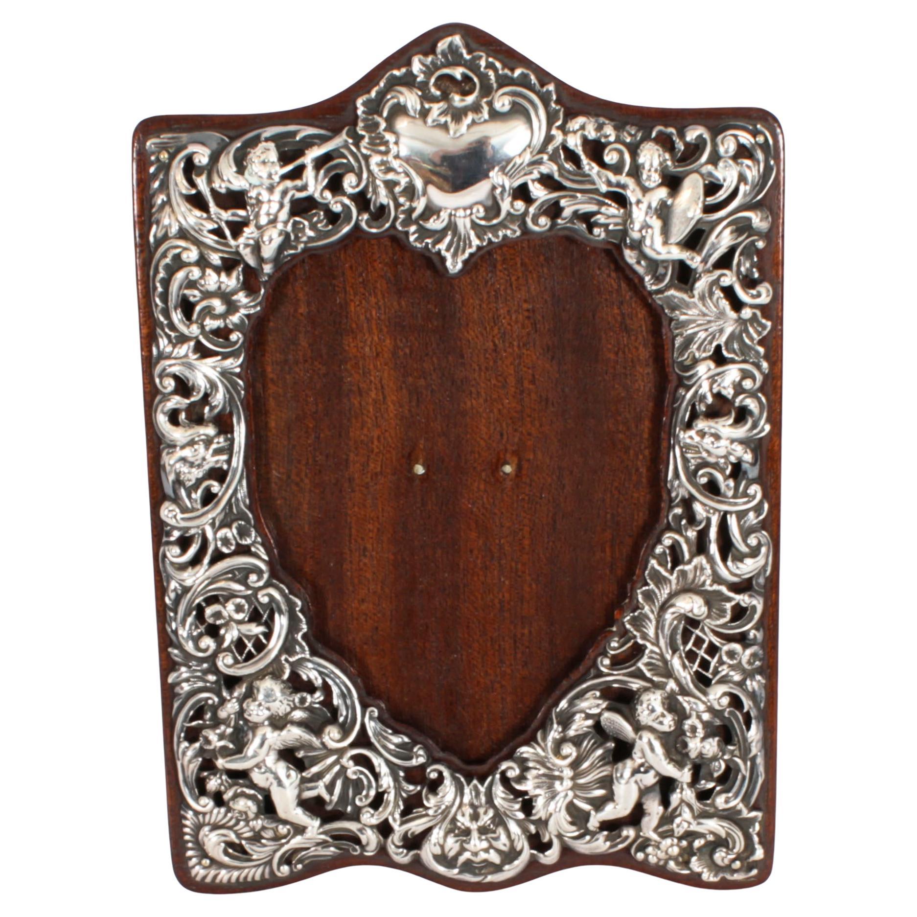 Antique Edwardian Sterling Silver Photo Frame Dated 1911 20x14cm