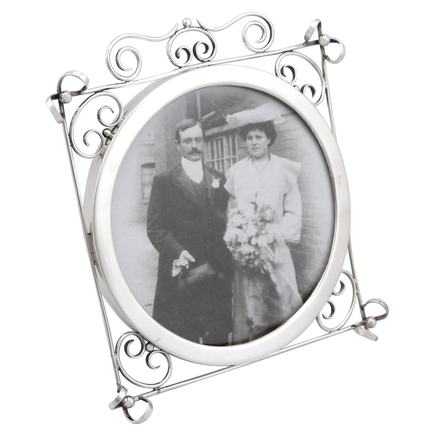 Antique Edwardian 1905 Sterling Silver Photograph Frame