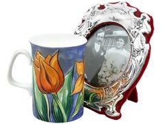 Marco de fotografía Art Nouveau de plata de ley