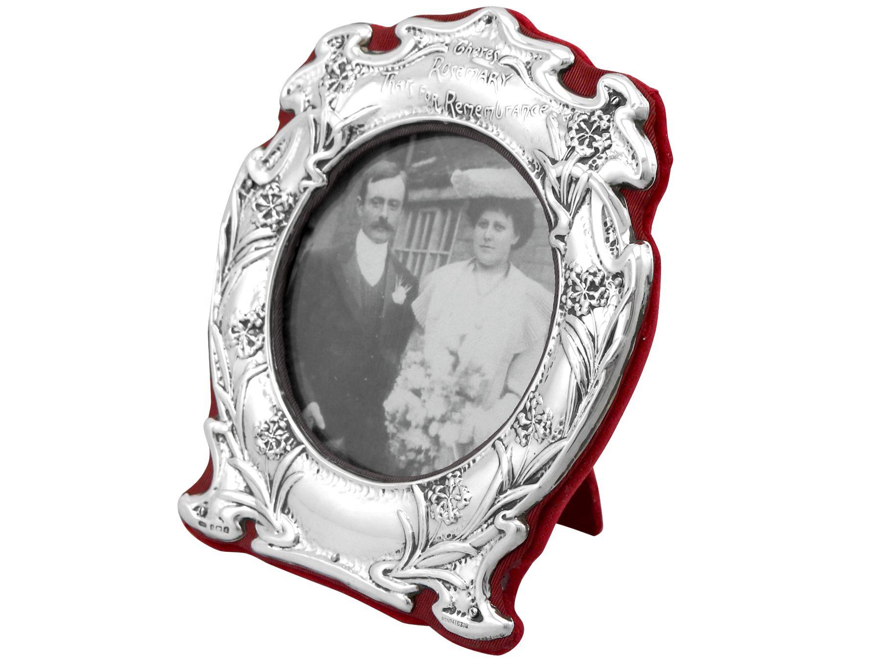 Argento 925 Cornice per fotografie in argento Sterling Art Nouveau in vendita