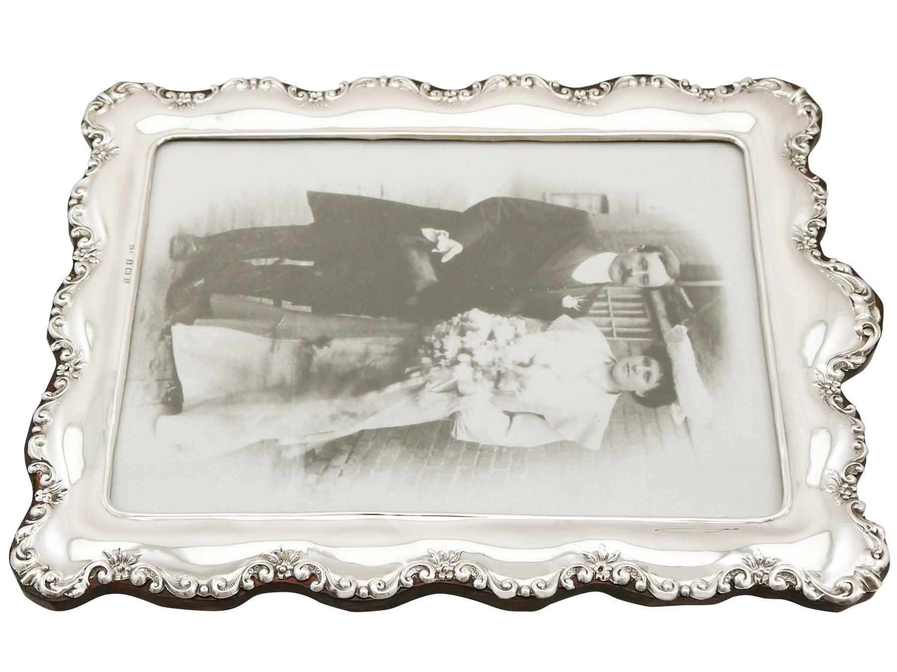 Glass Antique Edwardian Sterling Silver Photograph Frames by Henry Matthews