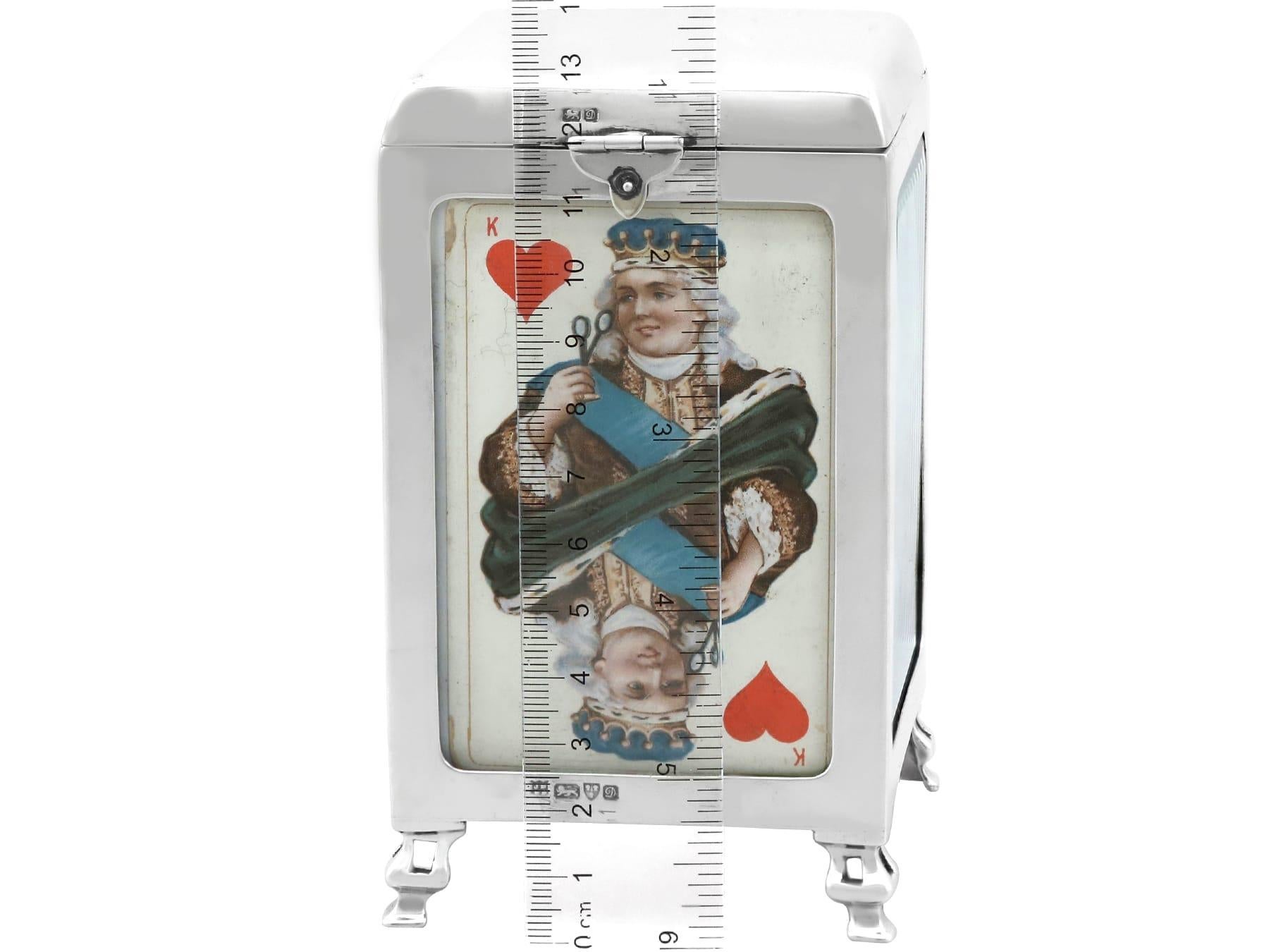 Antique Edwardian Sterling Silver Playing Card Box (1904) 5