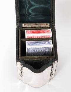 Antique Edwardian Sterling Silver Playing Card Box Casket Circa 1900