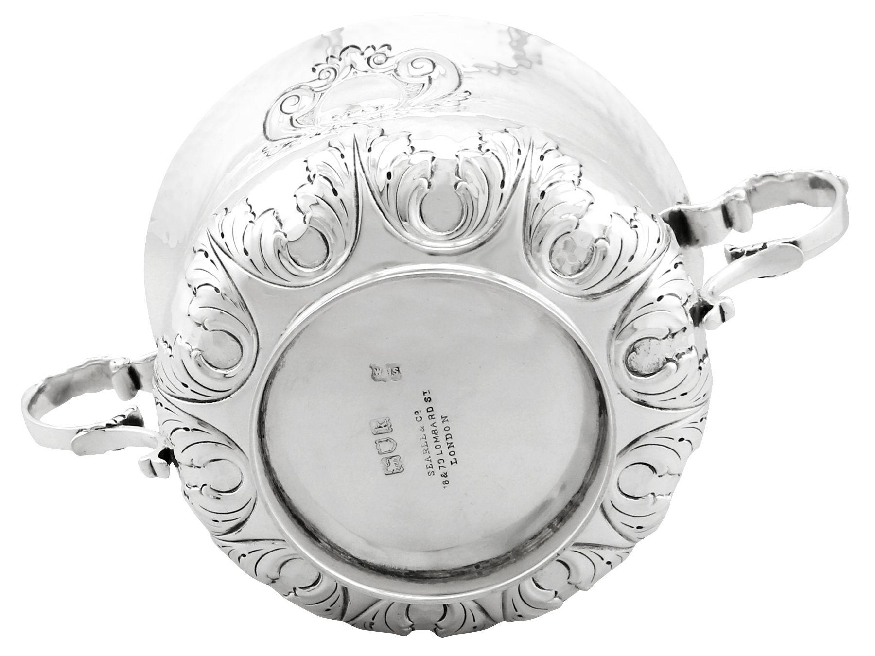 Searle & Co Walter Henry Searle Antique Edwardian Sterling Silver Porringer For Sale 6