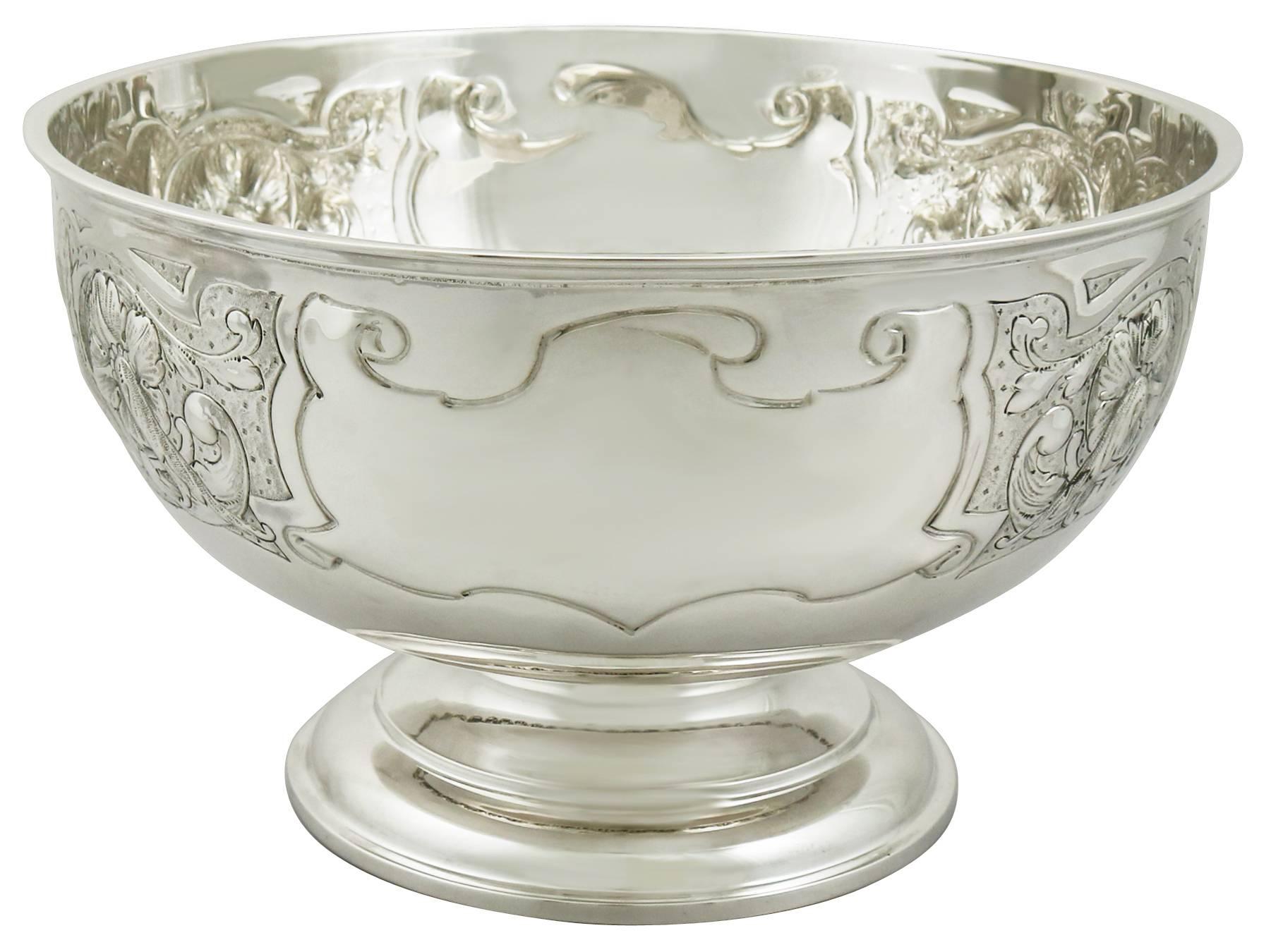 Antique Edwardian Sterling Silver Presentation Bowl by James Deakin & Sons In Excellent Condition In Jesmond, Newcastle Upon Tyne