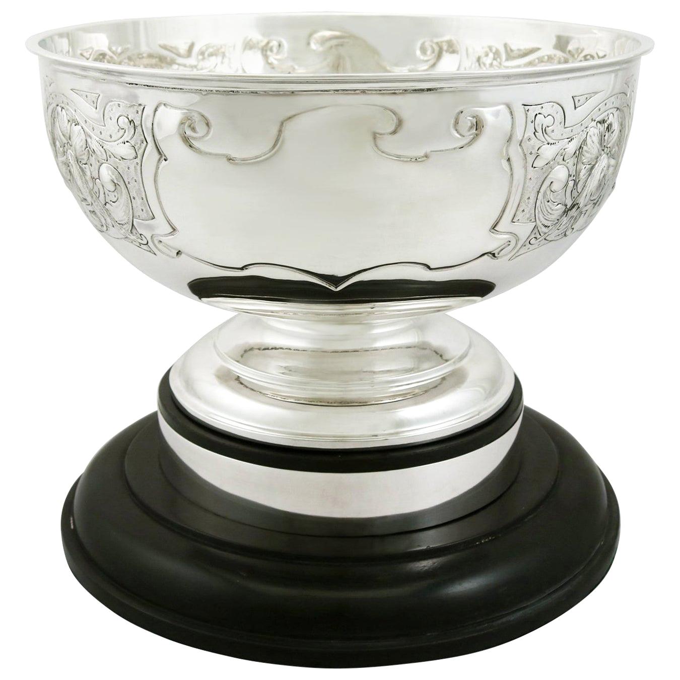 Antique Edwardian Sterling Silver Presentation Bowl by James Deakin & Sons