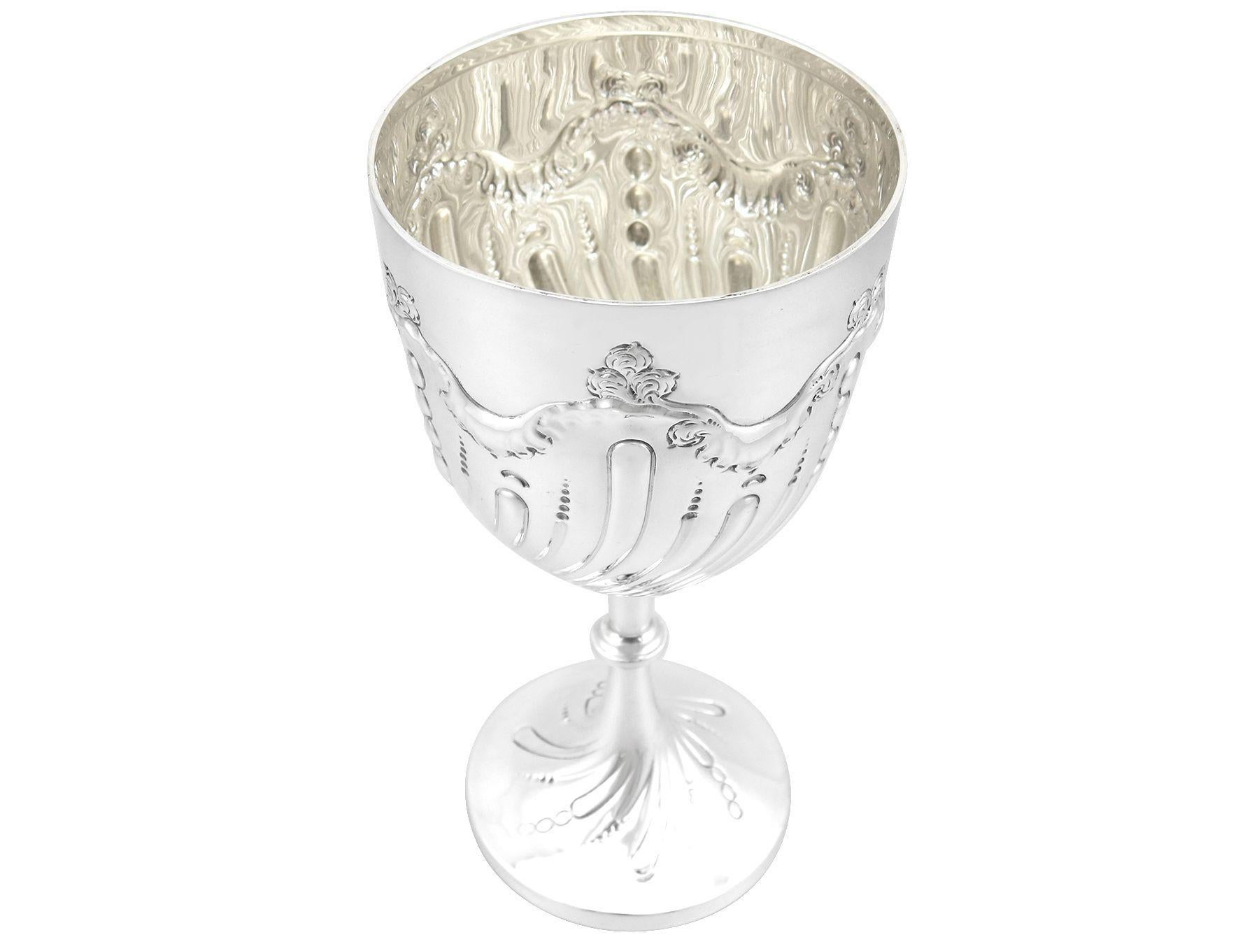 English Antique Edwardian Sterling Silver Presentation Cup, 1905 For Sale