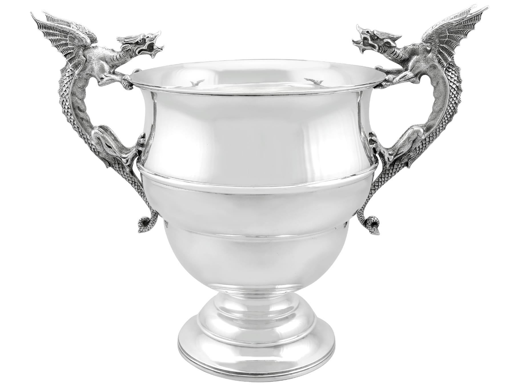 Antique Edwardian Sterling Silver Presentation Cup and Plinth (1906) For Sale 1