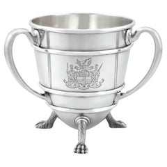 Antique Edwardian Sterling Silver Presentation Cup / Tyg, 1903