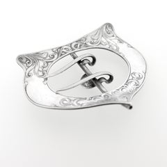 Hebilla de faja de plata de ley eduardiana antigua de Blackinton