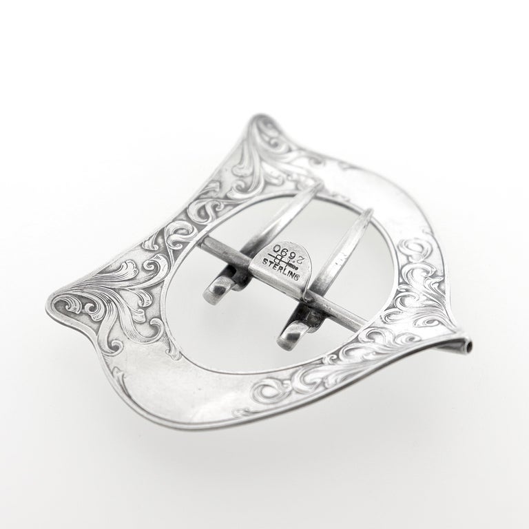 Antique Edwardian Sterling Silver Sash Buckle by Blackinton  display picture 1