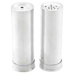 Antique Edwardian Sterling Silver Shotgun Casing Salt and Pepper Shakers