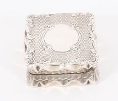 Antique Edwardian Sterling Silver Snuff Pill Box By Colen Hewer Cheshire 1901