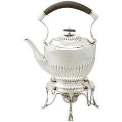Antique Edwardian Sterling Silver Spirit Tea Kettle