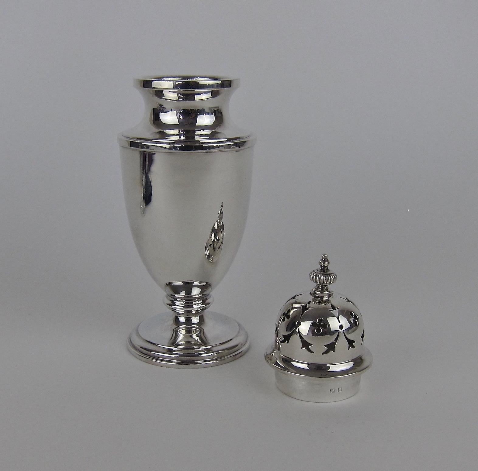 Edwardian Antique English Sterling Silver Sugar Caster from E.S. Barnsley of Birmingham For Sale