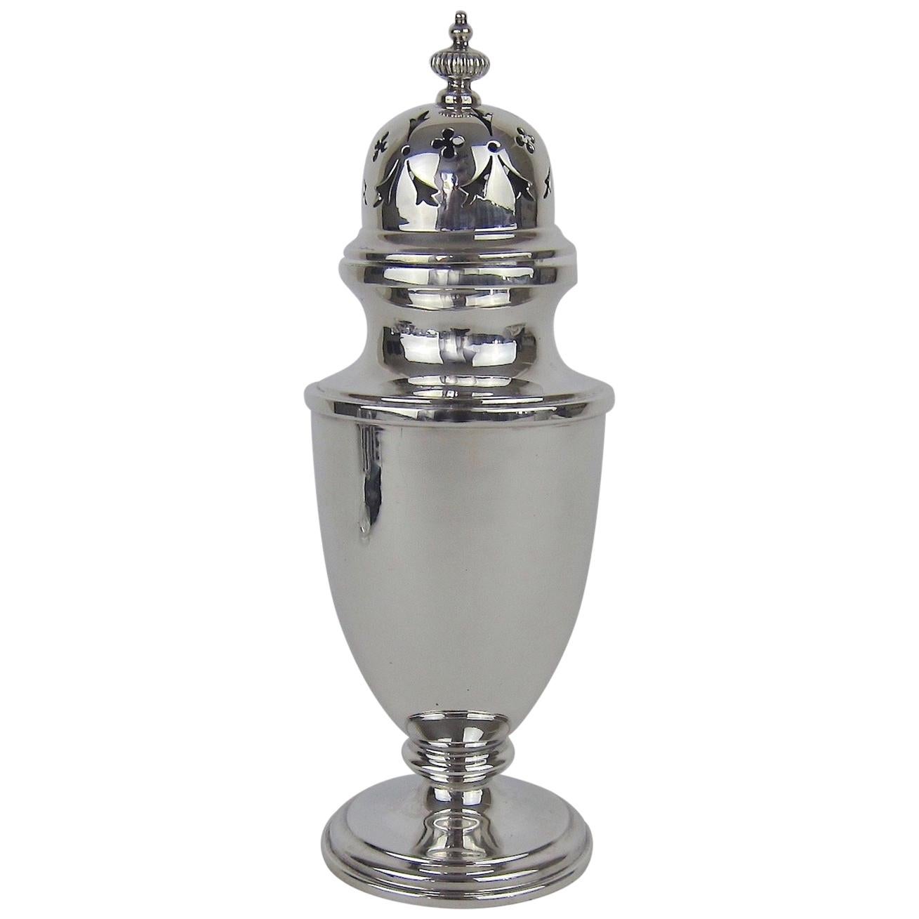 Antique English Sterling Silver Sugar Caster from E.S. Barnsley of Birmingham For Sale
