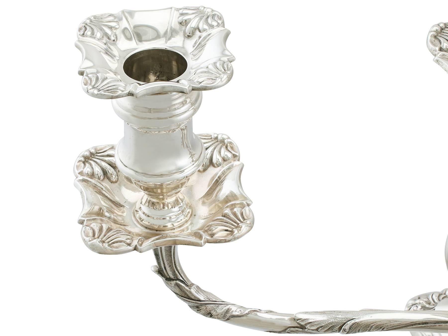 Antique Edwardian Sterling Silver Three-Light Candelabra by Mappin & Webb Ltd 4