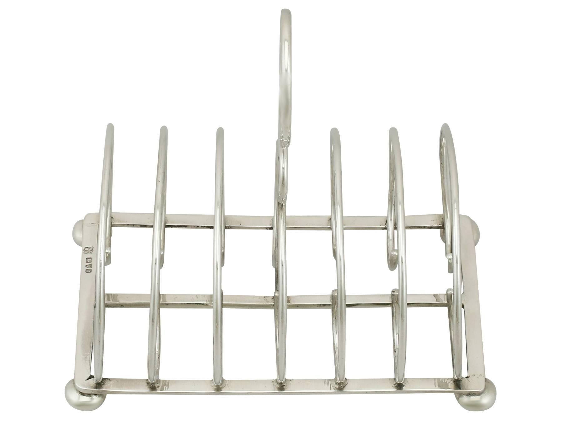 antique sterling silver toast rack