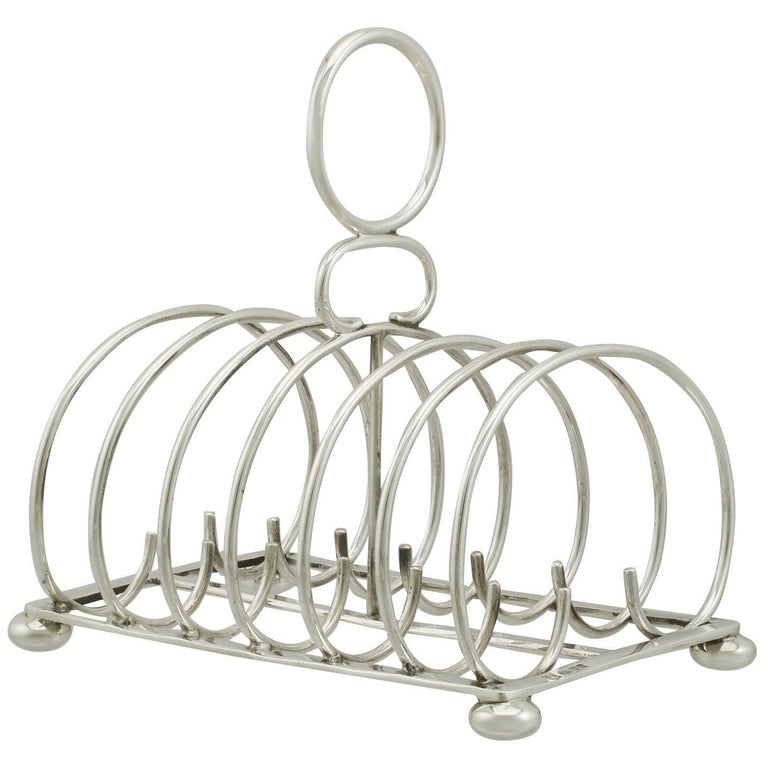 Antique Edwardian Sterling Silver Toast Rack For Sale at 1stdibs