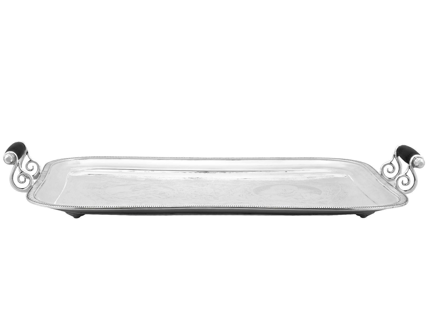 British Edwardian Sterling Silver Commemorative Tray For Sale