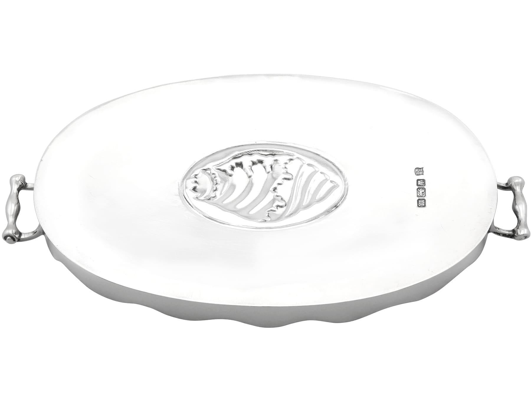 Antique Edwardian Sterling Silver Trinket Tray (1904) For Sale 6