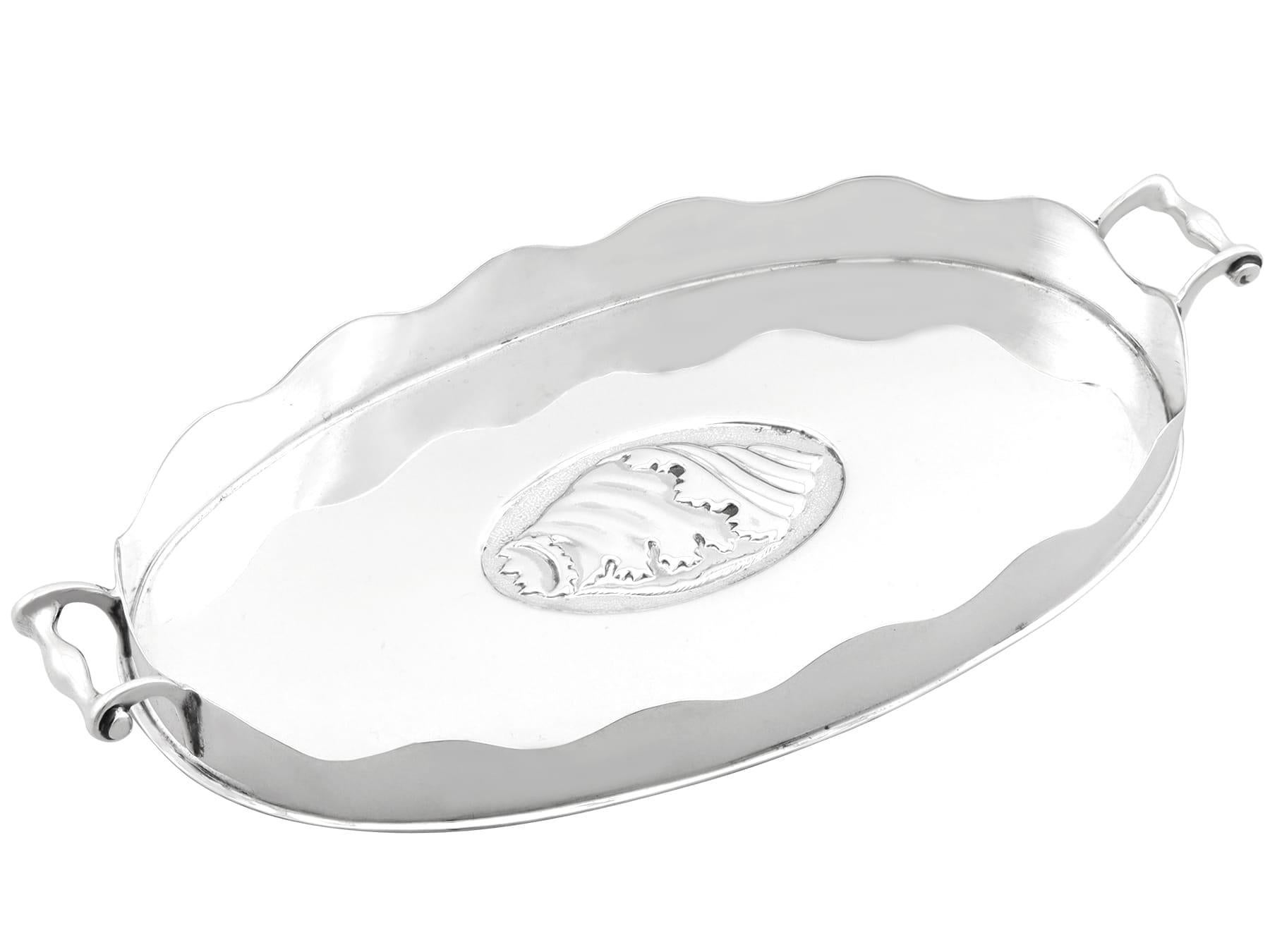 Antique Edwardian Sterling Silver Trinket Tray (1904) For Sale 1