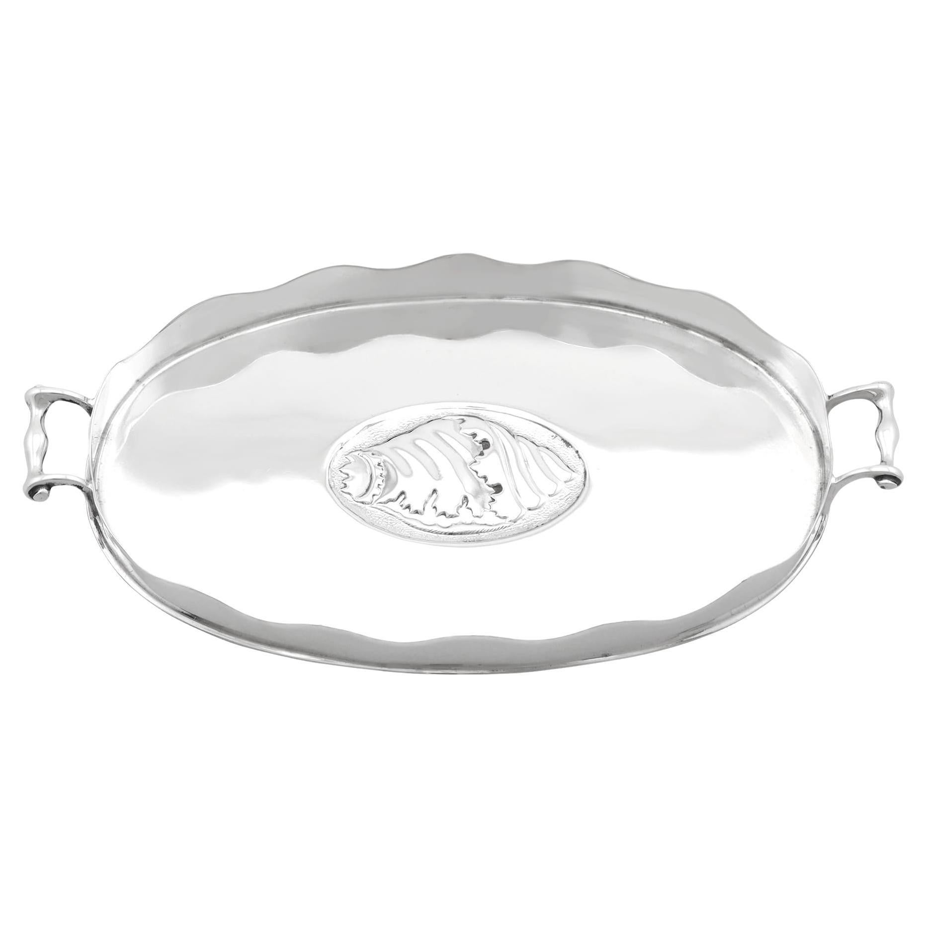Antique Edwardian Sterling Silver Trinket Tray (1904) For Sale