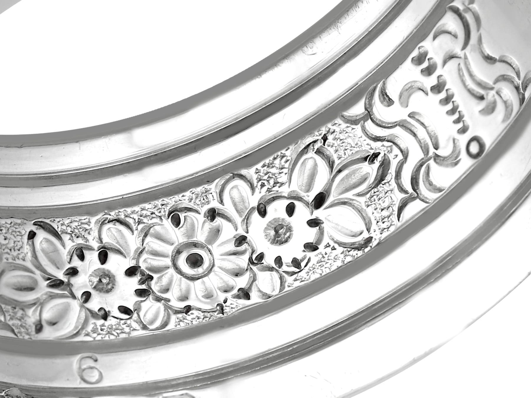 Edwardian Sterling Silber Weinflaschenhalter Handle im Angebot 4