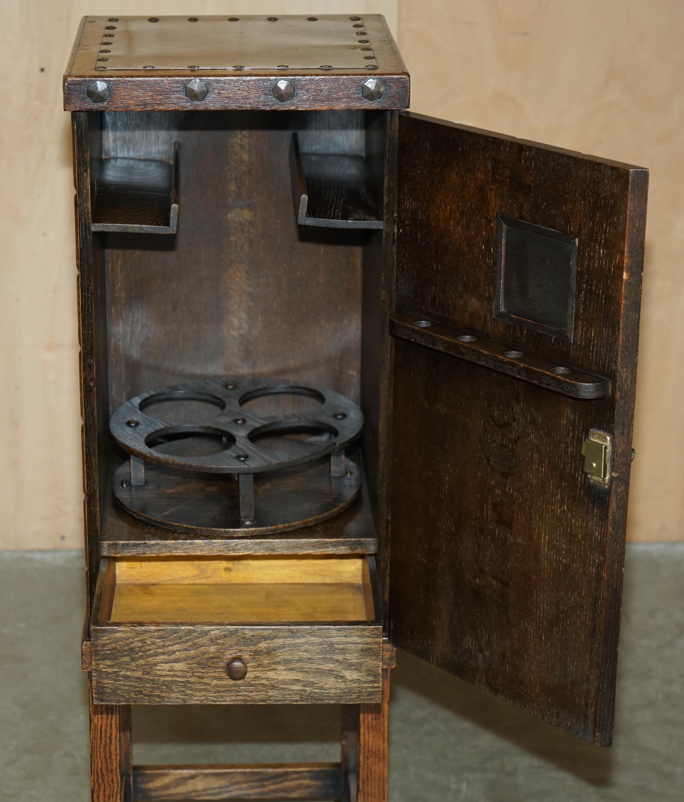 ANTIQUE ABINET DE SMOKING STICKLEY BROTHERS COPPER CELLARETTE DRiNKS Édouardien en vente 10