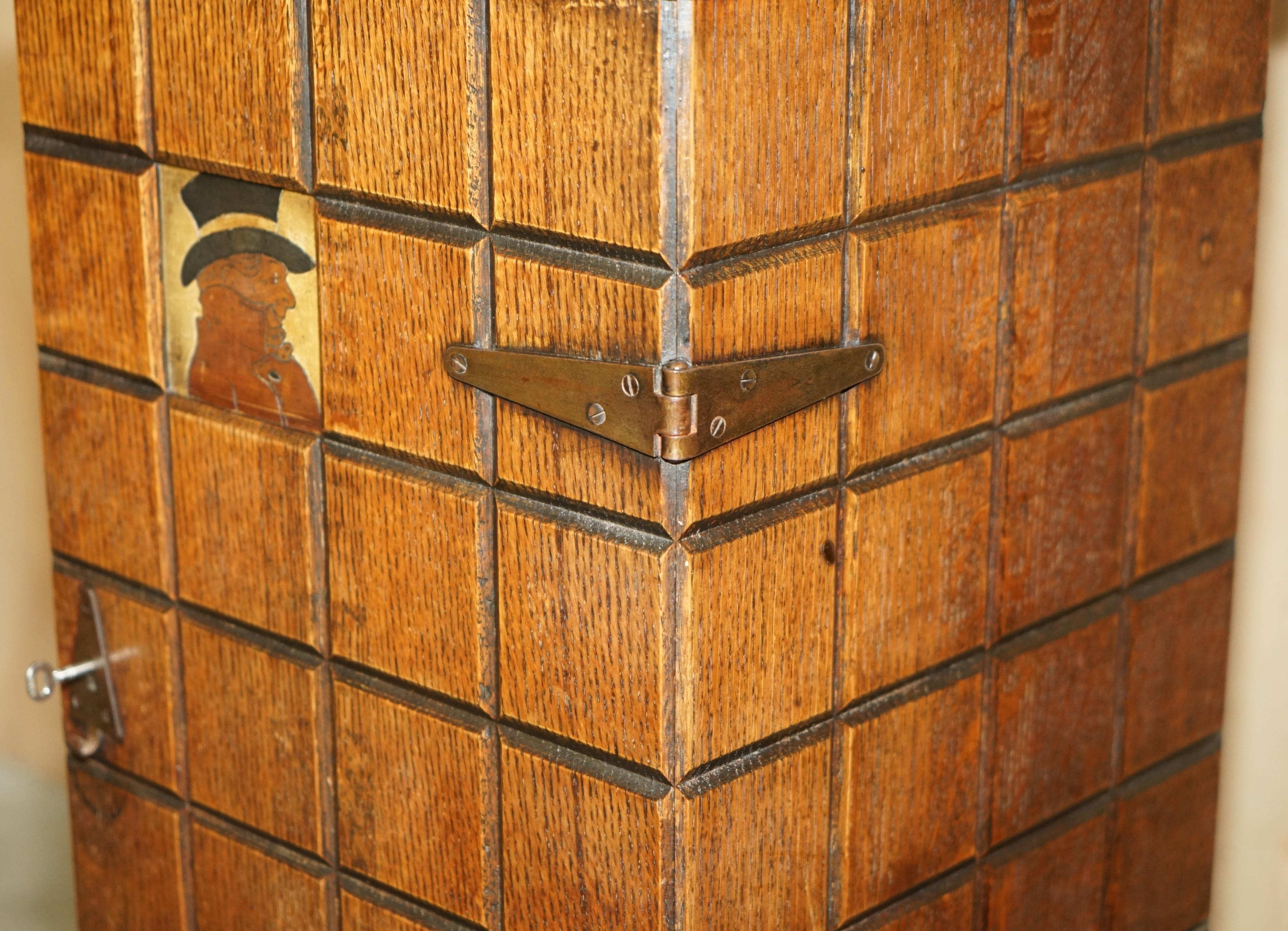 ANTIQUE ABINET DE SMOKING STICKLEY BROTHERS COPPER CELLARETTE DRiNKS Édouardien en vente 1