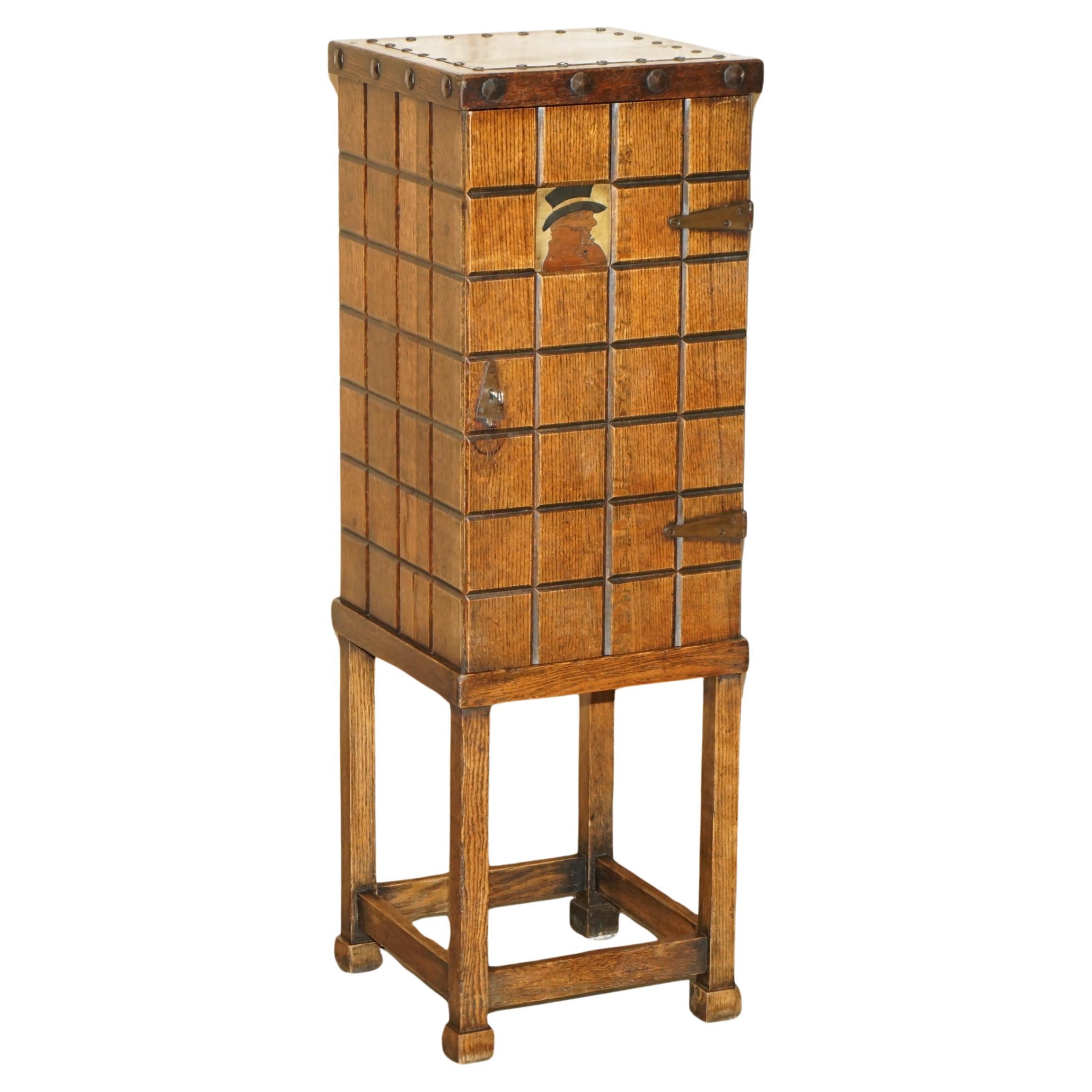 ANTIQUE ABINET DE SMOKING STICKLEY BROTHERS COPPER CELLARETTE DRiNKS Édouardien en vente