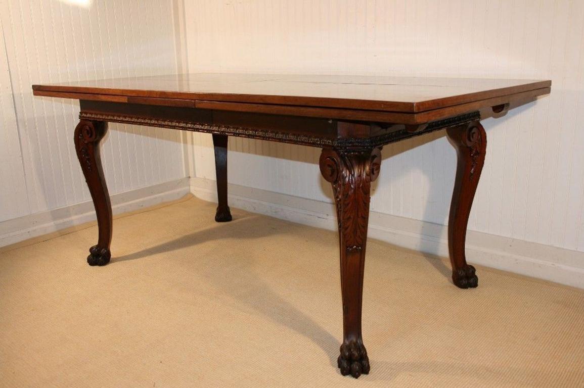 Antique Edwardian Style Carved Walnut Extension Refectory Dining Banquet Table 7