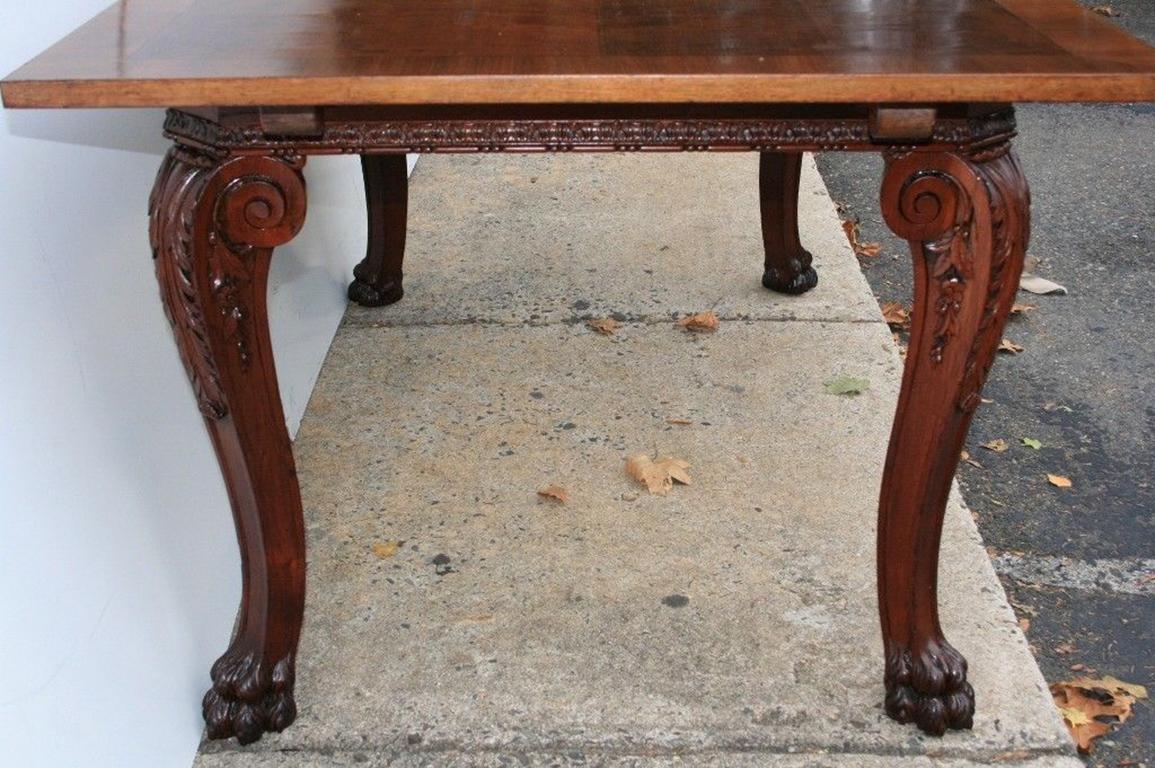 Antique Edwardian Style Carved Walnut Extension Refectory Dining Banquet Table 4