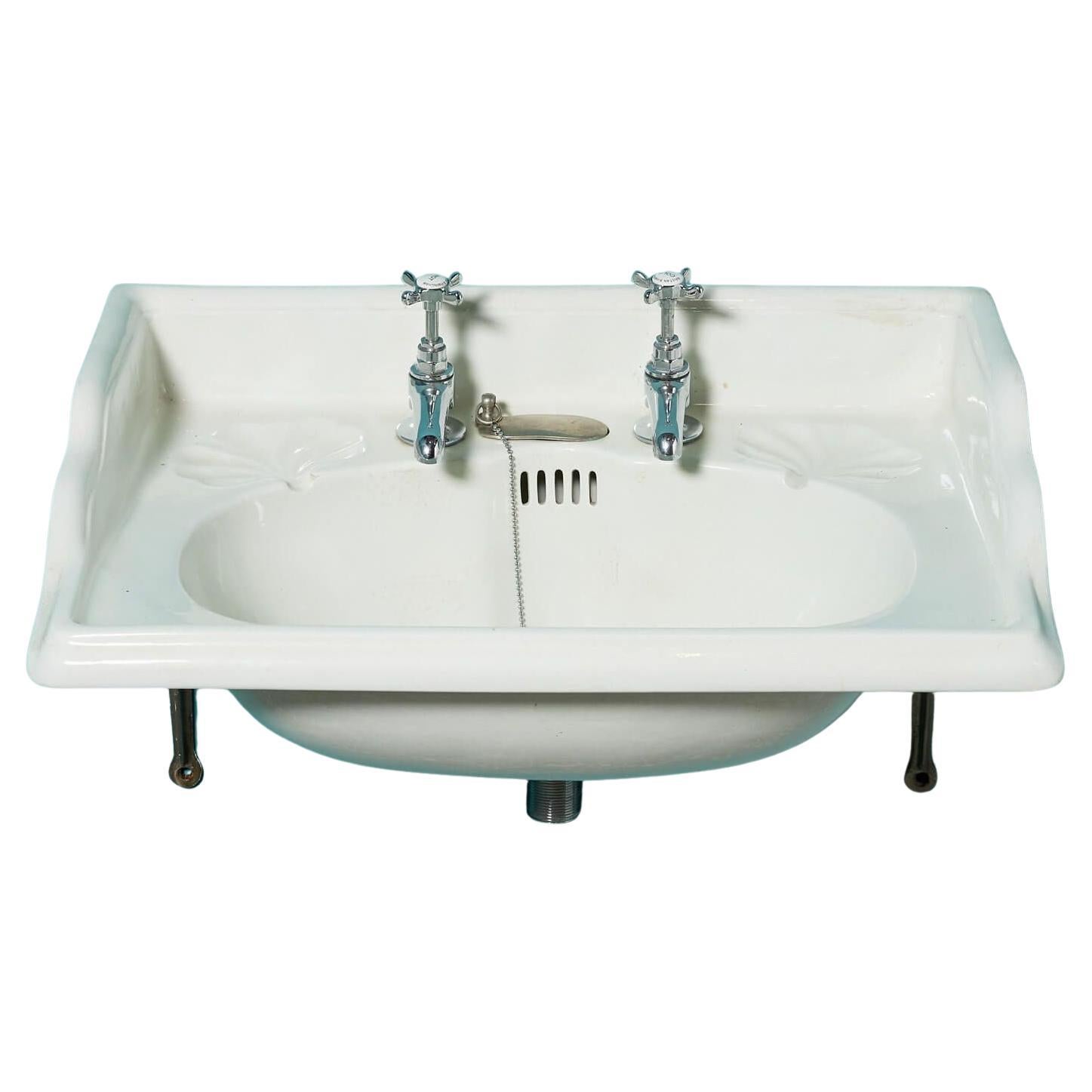 Antike Edwardian Style Wand montiert Keramik Waschbecken