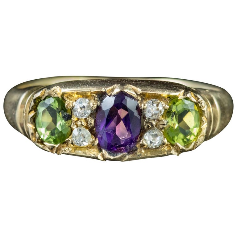 Antique Edwardian Suffragette 18 Carat Gold Dated 1905 Ring For Sale at