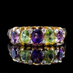 Antique Edwardian Suffragette Amethyst Ring 15 Carat Gold