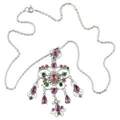 Collier ancien à pendentif en pâte de Suffragette Edwardien, circa 1901-1915