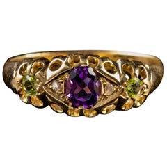 Antique Edwardian Suffragette Ring 15 Carat Gold Dated 1912