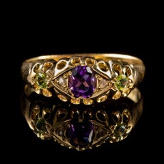 Antique Edwardian Suffragette Ring 15 Carat Gold Dated 1912