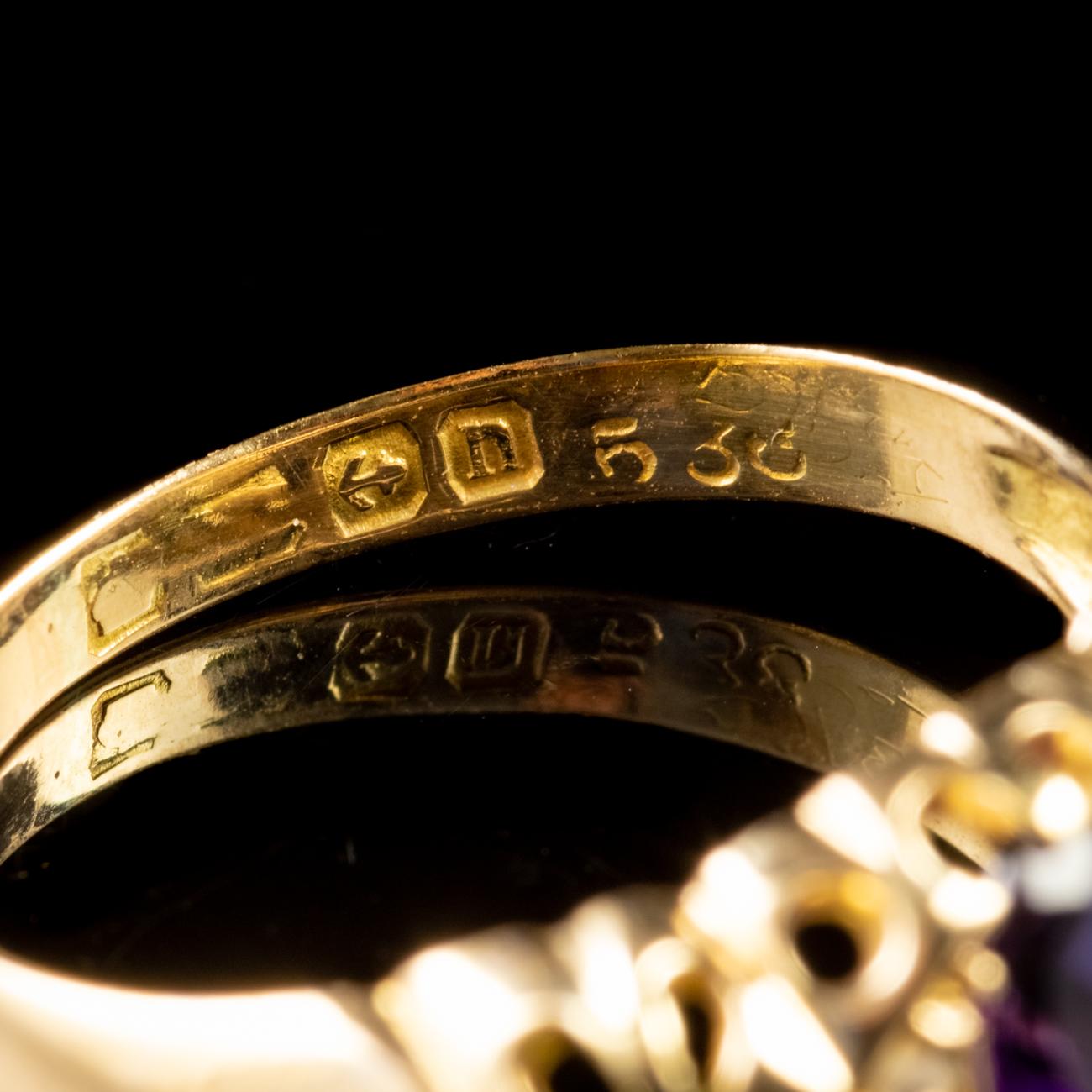 Antique Edwardian Suffragette Ring 15 Carat Gold Dated 1912 For Sale 1