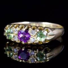 Antiker edwardianischer Suffragette-Ring, 18 Karat, datiert Birmingham, 1918