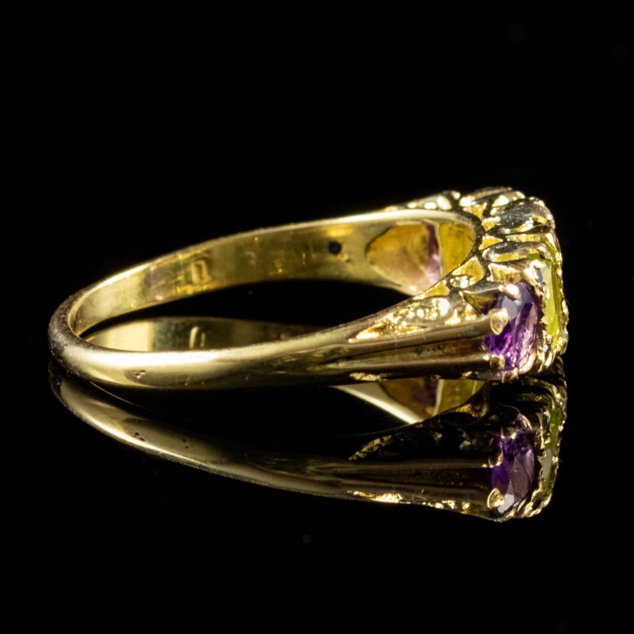 Women's Antique Edwardian Suffragette Ring 18 Carat Gold, circa 1910 For Sale