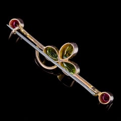 Antique Edwardian Suffragette Shamrock Brooch 9 Carat Gold Dated 1910