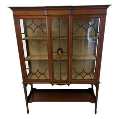 Antique Edwardian Superb Quality Inlaid Mahogany Display Cabinet