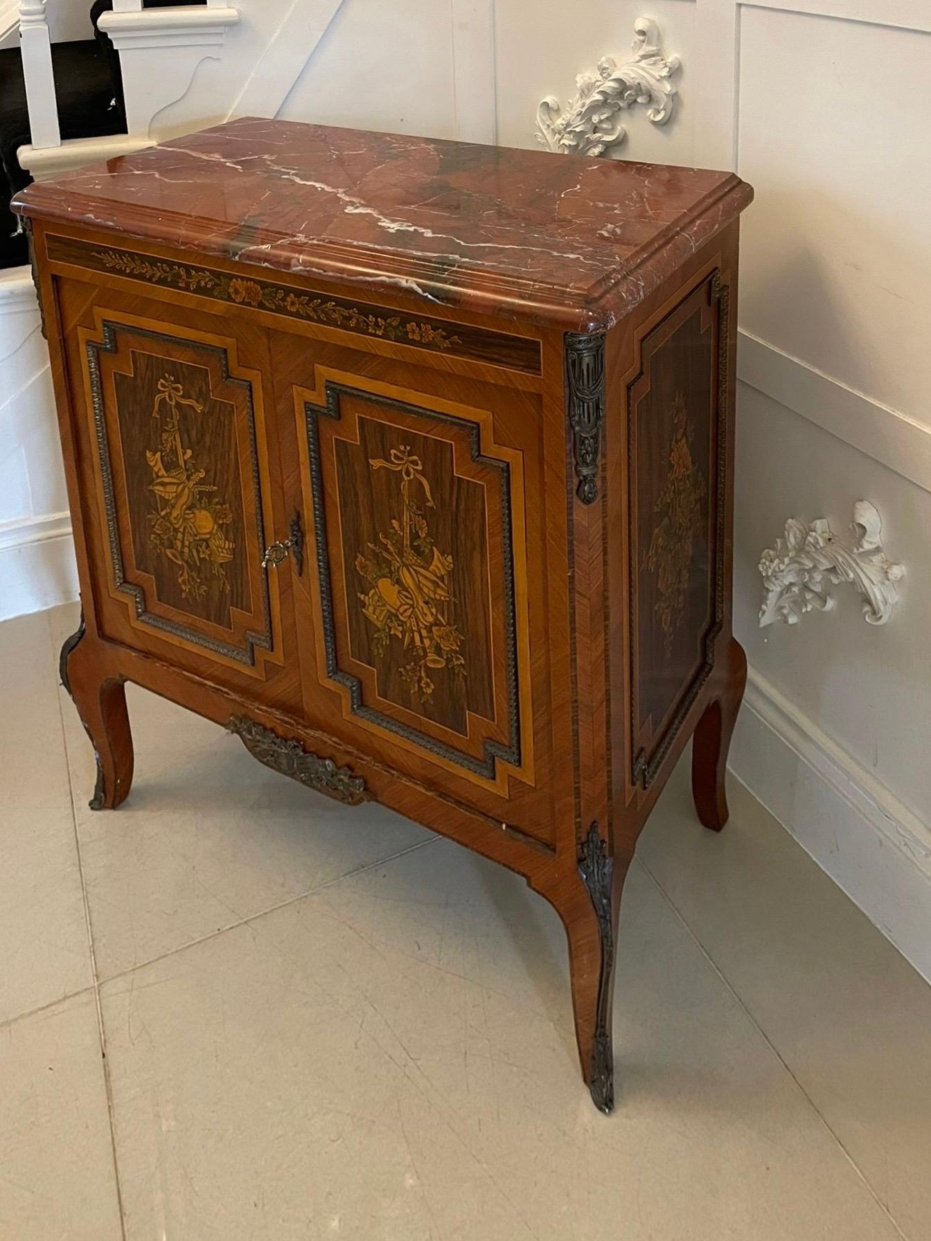 Antique Edwardian Superior Quality French Kingwood & Marquetry Side Cabinet For Sale 5