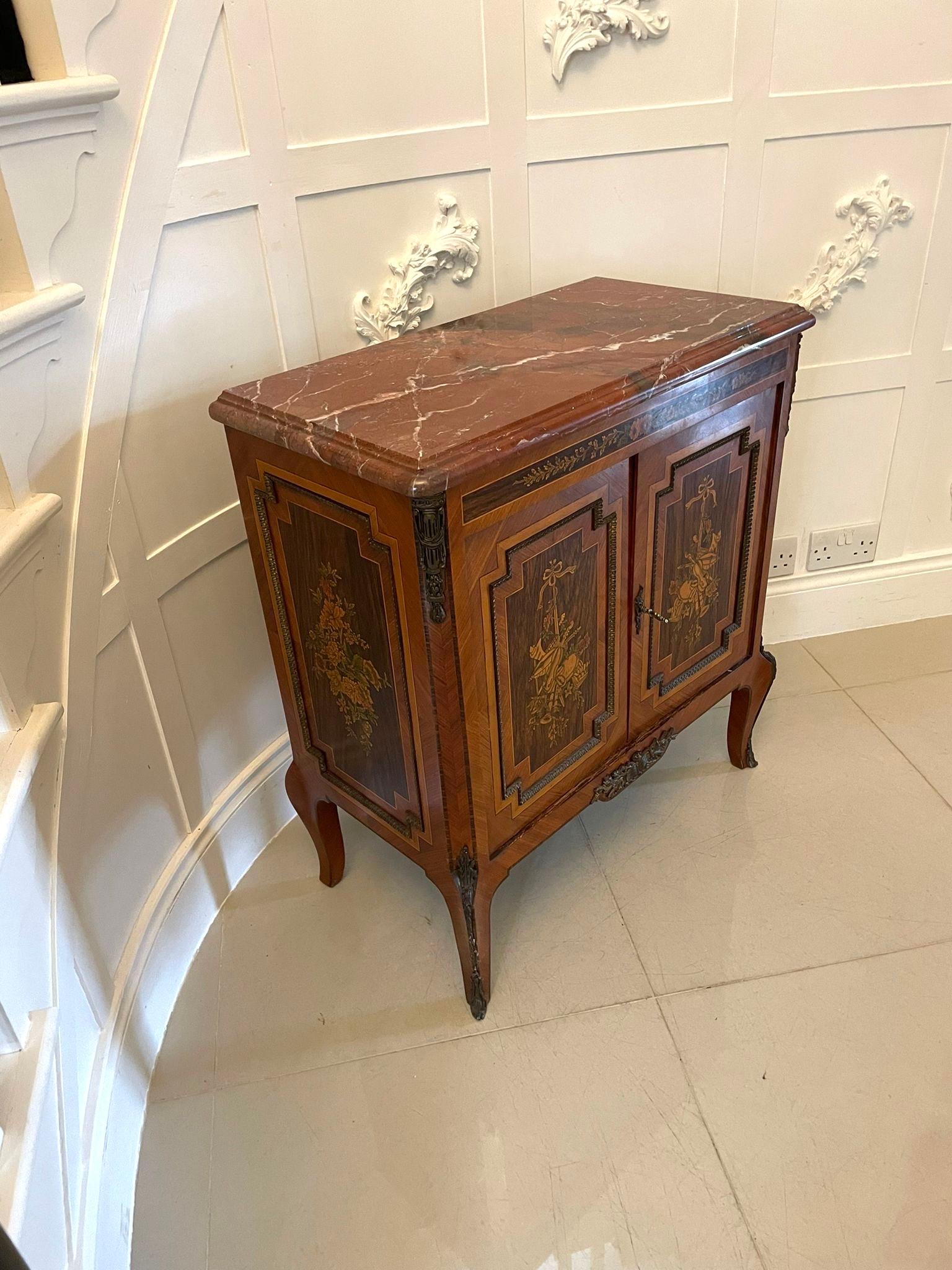 Antique Edwardian Superior Quality French Kingwood & Marquetry Side Cabinet For Sale 7