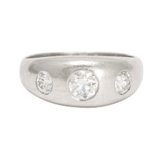 Antique Edwardian Three-Stone Diamond Gypsy Ring