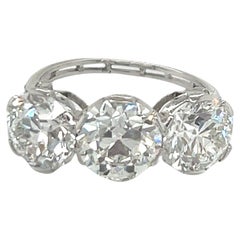 Antique Edwardian Three-Stone Diamond Ring 5.37cts