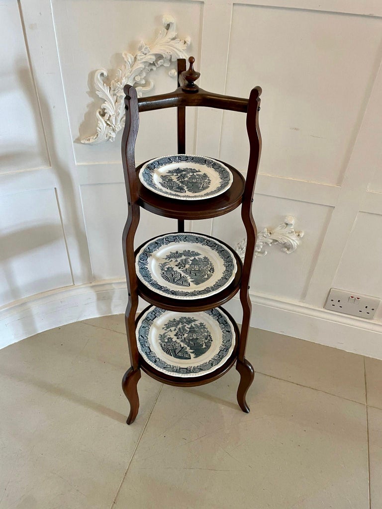 Antique Edwardian Three Tier Cake Stand For Sale at 1stDibs